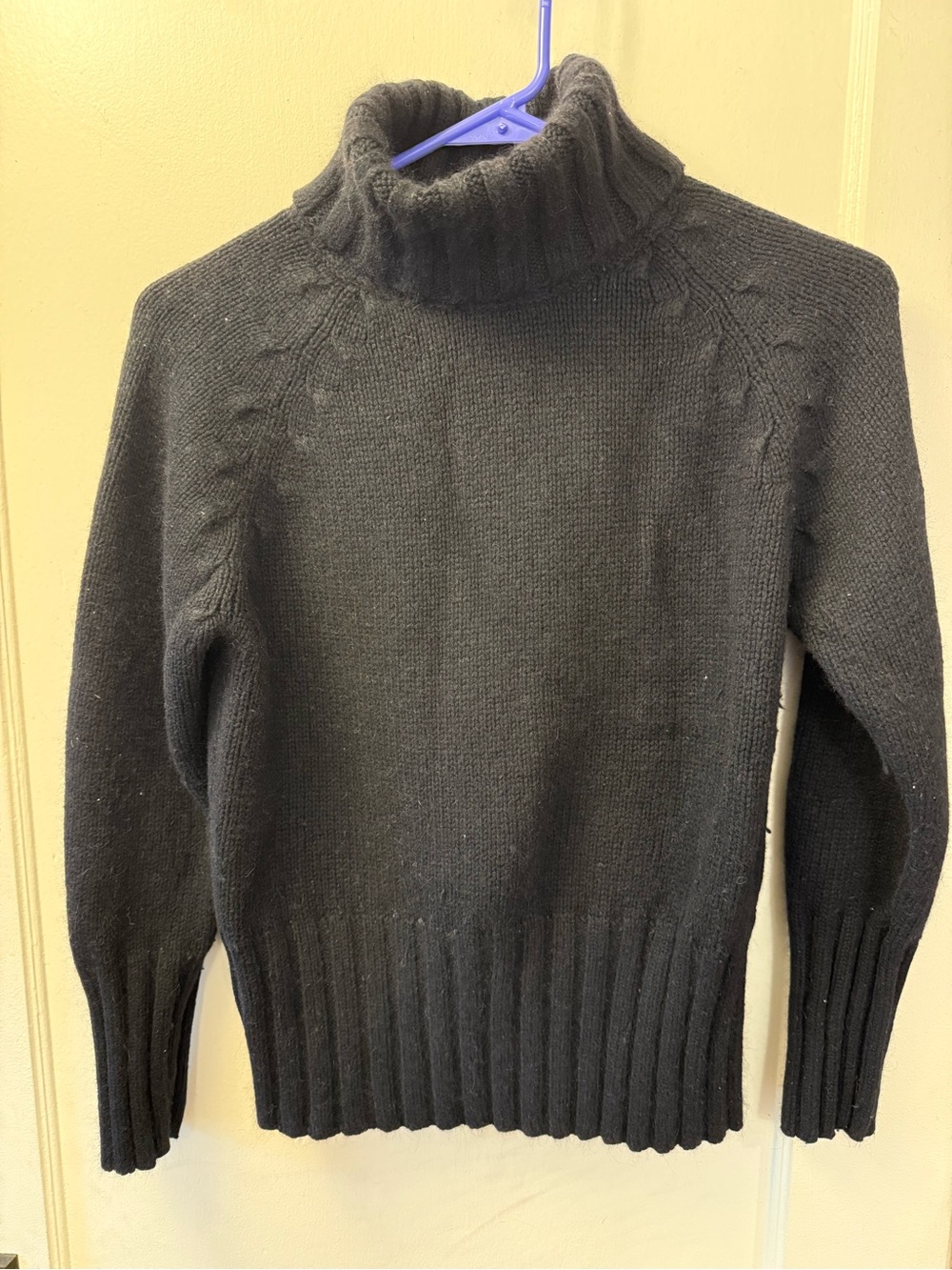 Old Navy Black Turtleneck Cable-Shoulder Sweater
